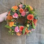 Rouwstuk Krans Roze/Oranje 40cm